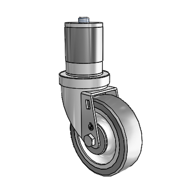 30 Series Expanding Adapter Zinc Swivel Caster with 4 x 1.25 Advantage TPR (Flat) Wheel