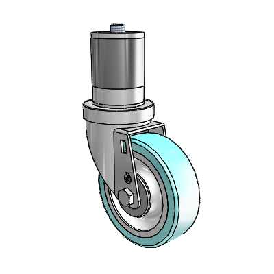 30 Series Expanding Adapter Zinc Swivel Caster with 4 x 1.25 Advantage Health Wheel