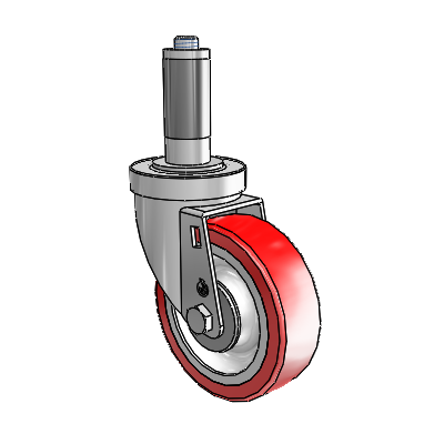 30 Series Expanding Adapter Zinc Swivel Caster with 4 x 1.25 Advantage Heat (Flat) Wheel