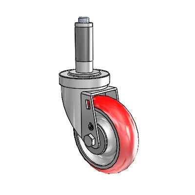 30 Series Expanding Adapter Zinc Swivel Caster with 4 x 1.25 Advantage Heat (Round) Wheel