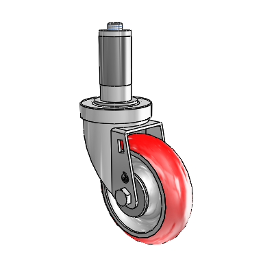 30 Series Expanding Adapter Zinc Swivel Caster with 4 x 1.25 Advantage Heat (Round) Wheel