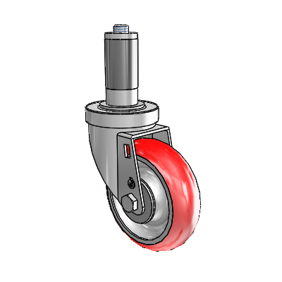30 Series Expanding Adapter Zinc Swivel Caster with 4 x 1.25 Advantage Heat (Round) Wheel
