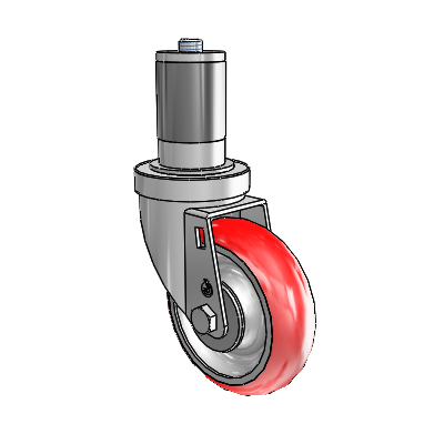 30 Series Expanding Adapter Zinc Swivel Caster with 4 x 1.25 Advantage Heat (Round) Wheel