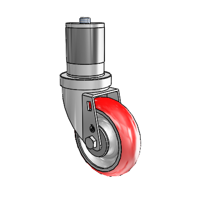 30 Series Expanding Adapter Zinc Swivel Caster with 4 x 1.25 Advantage Heat (Round) Wheel
