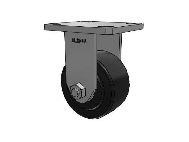 110 Series Kingpinless Top Plate Rigid Caster with 4 x 2 Black Polymer NX - Trionix High Impact Polymer Wheel