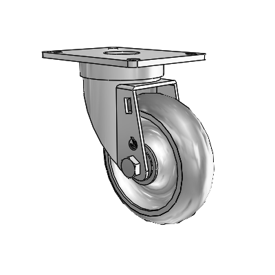 S30 Series Top Plate Stainless Steel Swivel Caster with 4 x 1.25 Advantage TPR (Round) Wheel