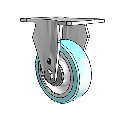 S30 Series Top Plate Stainless Steel Rigid Caster with 4 x 1.25 Advantage Health Wheel