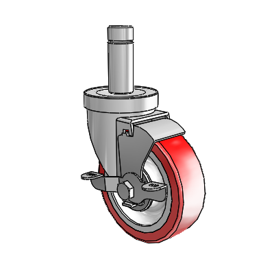 S30 Series Grip Ring Stainless Steel Swivel Caster with 4 x 1.25 Advantage Heat (Flat) Wheel and VertiLoc Brake