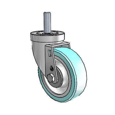 S30 Series Threaded Stem Stainless Steel Swivel Caster with 4 x 1.25 Advantage Health Wheel