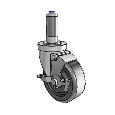 S30 Series Expanding Adapter Stainless Steel Swivel Caster with 4 x 1.5 Phenolic Wheel and VertiLoc Brake
