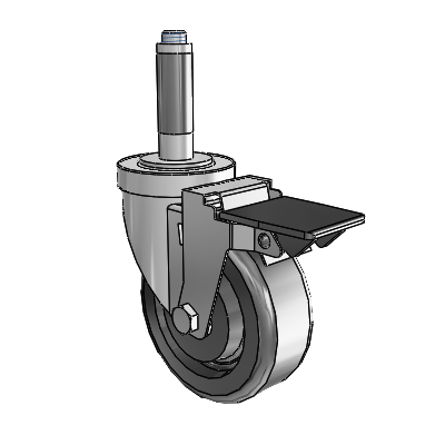 S30 Series Expanding Adapter Stainless Steel Swivel Caster with 4 x 1.5 Phenolic Wheel and PosiLoc Brake