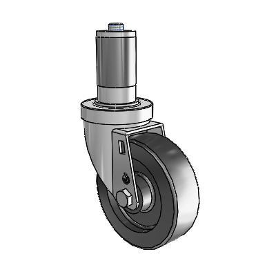 S30 Series Expanding Adapter Stainless Steel Swivel Caster with 4 x 1.25 Polyolefin Wheel