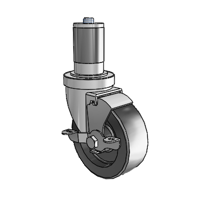 S30 Series Expanding Adapter Stainless Steel Swivel Caster with 4 x 1.5 Hi-Temp Resin Wheel and VertiLoc Brake