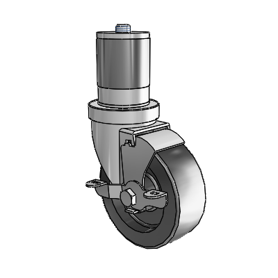 S30 Series Expanding Adapter Stainless Steel Swivel Caster with 4 x 1.5 Hi-Temp Resin Wheel and VertiLoc Brake