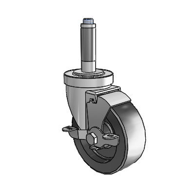 S30 Series Expanding Adapter Stainless Steel Swivel Caster with 4 x 1.5 Hi-Temp Resin Wheel and VertiLoc Brake