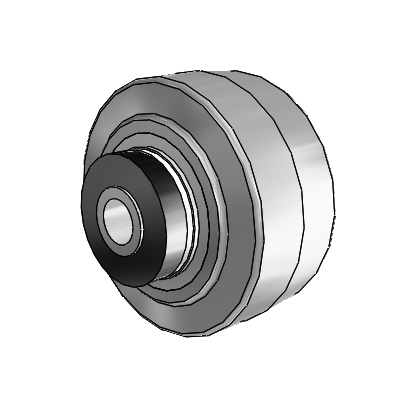 Performa Rubber Flat Gray Tread Polyolefin 3 x 1.5 Wheel with Delrin Bearing