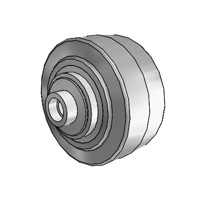 Performa Rubber Flat Gray Tread Polyolefin 3 x 1.5 Wheel with PPBB Bearing