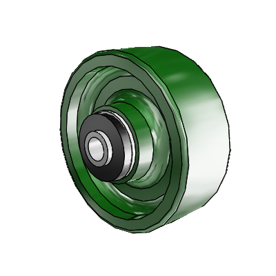Cast Iron Enameled Cast Iron 4 x 1.5 Wheel with Roller Bearing