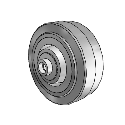 Performa Rubber Flat Gray Tread Polyolefin 4 x 1.5 Wheel with PPBB Bearing