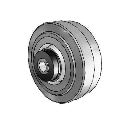 Performa Rubber Flat Gray Tread Polyolefin 4 x 1.5 Wheel with Roller Bearing