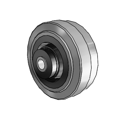 Performa Conductive Rubber Wheels Flat Grey Tread Polyolefin 4 x 1.5 with Roller Bearing