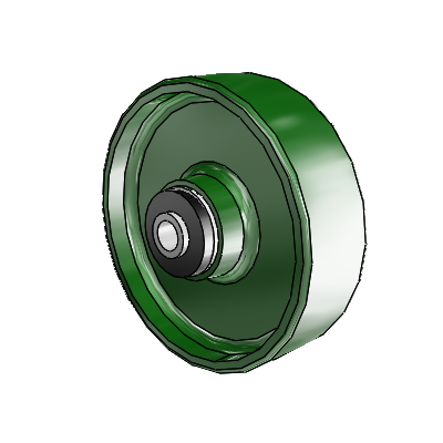 Cast Iron Enameled Cast Iron 5 x 1.5 Wheel with Roller Bearing