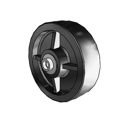 Polyolefin 5 x 1.5 Wheel with Pedestal Precision Ball Bearing