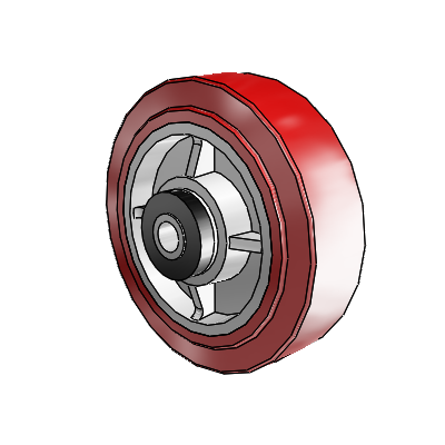 Polyurethane Hi-Tech HI-TECH Polyurethane Polyolefin 5 x 1.5 Wheel with Delrin Bearing