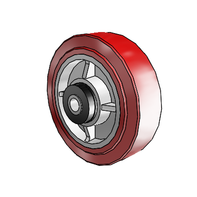 Polyurethane Hi-Tech HI-TECH Polyurethane Polyolefin 5 x 1.5 Wheel with Roller Bearing