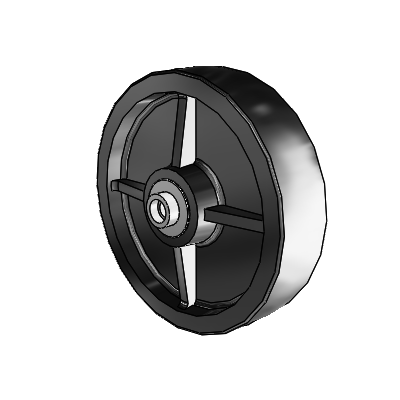 Polyolefin 6 x 1.5 Wheel with Pedestal Precision Ball Bearing