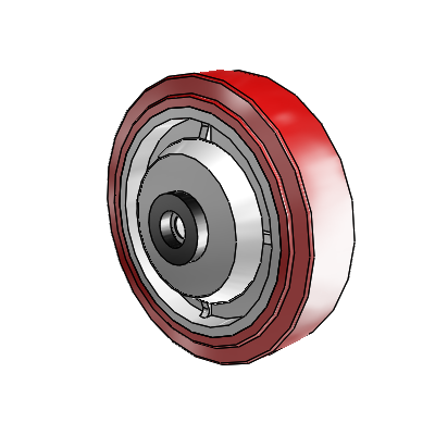 Polyurethane Hi-Tech HI-TECH Polyurethane Polyolefin 6 x 1.5 Wheel with Delrin Bearing