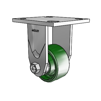 4 Series 1 1/2" Casters Top Plate Rigid Zinc with 3 x 1.5 Cast Iron Wheel
