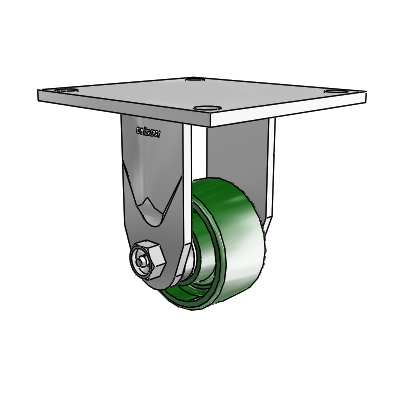 4 Series 1 1/2" Casters Top Plate Rigid Zinc with 3 x 1.5 Cast Iron Wheel