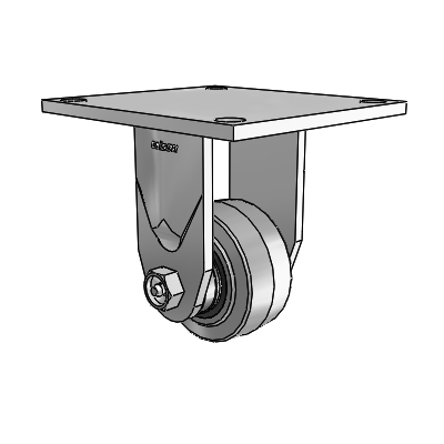 4 Series 1 1/2" Casters Top Plate Rigid Zinc with 3 x 1.5 Performa Rubber (Flat/Conductive) Wheel