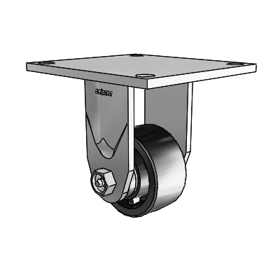 4 Series 1 1/2" Casters Top Plate Rigid Zinc with 3 x 1.5 Polyolefin Wheel