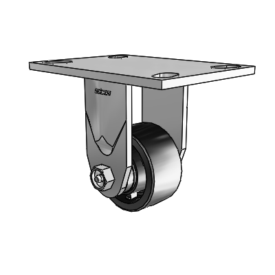 4 Series 1 1/2" Casters Top Plate Rigid Zinc with 3 x 1.5 Polyolefin Wheel