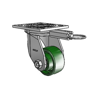 4 Series 1 1/2" Casters Top Plate Swivel Zinc with 3 x 1.5 Cast Iron Wheel