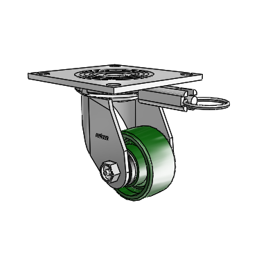 4 Series 1 1/2" Casters Top Plate Swivel Zinc with 3 x 1.5 Cast Iron Wheel