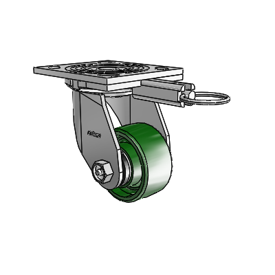 4 Series 1 1/2" Casters Top Plate Swivel Zinc with 3 x 1.5 Cast Iron Wheel