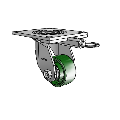 4 Series 1 1/2" Casters Top Plate Swivel Zinc with 3 x 1.5 Cast Iron Wheel