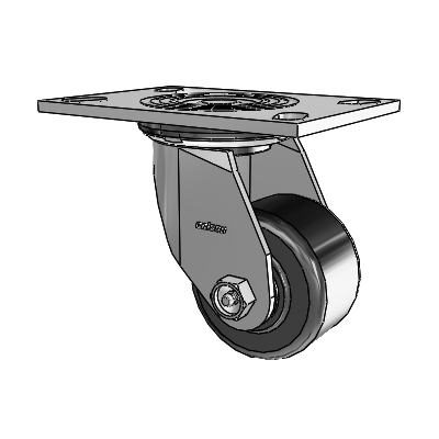 4 Series 2 Inch Wide Top Plate Swivel Caster with 3.25 x 2 Phenolic Wheel