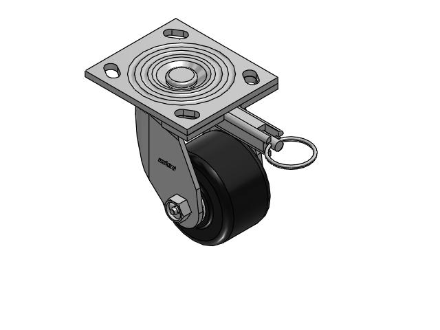 4 Series 2 Inch Wide Top Plate Swivel Caster with 3.25 x 2 Phenolic Wheel