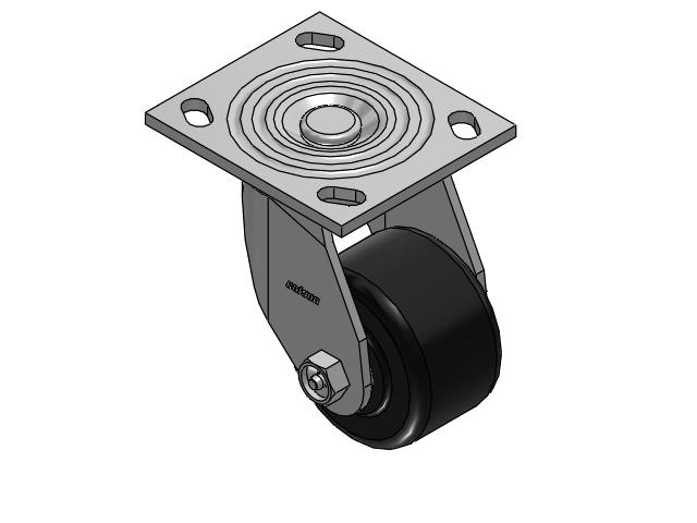 4 Series 2 Inch Wide Top Plate Swivel Caster with 3.25 x 2 Phenolic Wheel