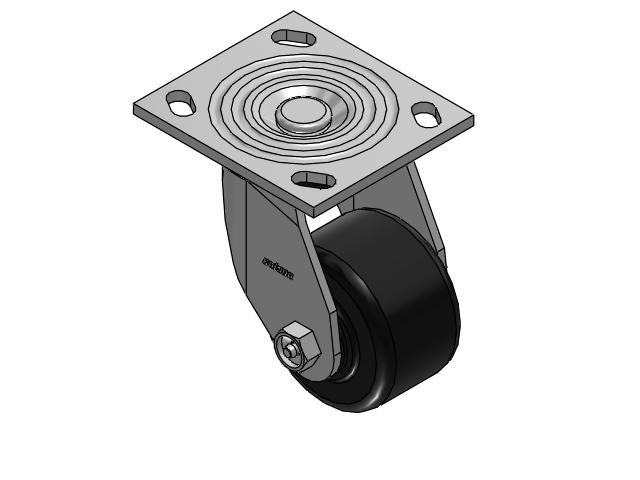 4 Series 2 Inch Wide Top Plate Swivel Caster with 3.25 x 2 Phenolic Wheel