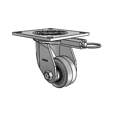 4 Series 1 1/2" Casters Top Plate Swivel Zinc with 3 x 1.5 Performa Rubber (Flat/Conductive) Wheel