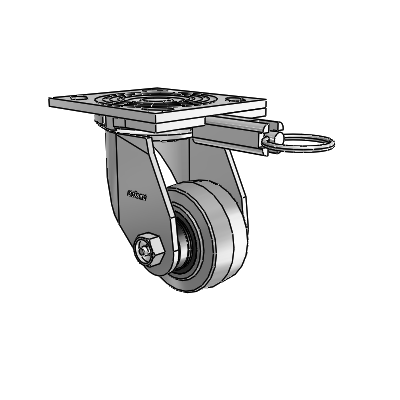 4 Series 1 1/2" Casters Top Plate Swivel Zinc with 3 x 1.5 Performa Rubber (Flat/Conductive) Wheel