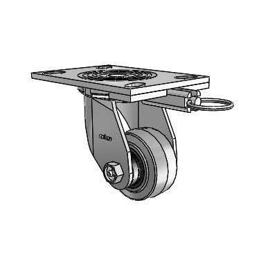 4 Series 1 1/2" Casters Top Plate Swivel Zinc with 3 x 1.5 Performa Rubber (Flat/Conductive) Wheel