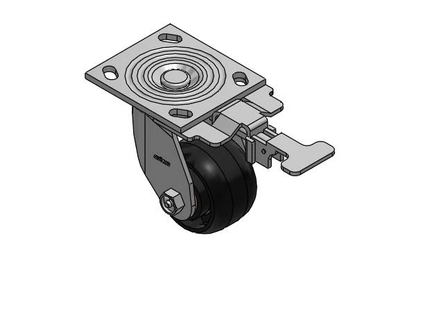 4 Series 2 Inch Wide Top Plate Swivel Caster with 3.25 x 2 Maxim Wheel