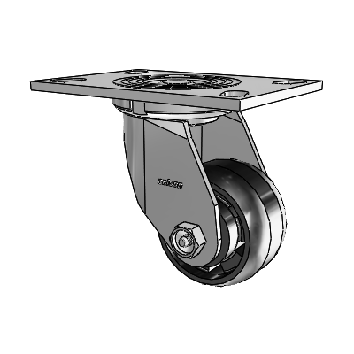 4 Series 2 Inch Wide Top Plate Swivel Caster with 3.25 x 2 Maxim Wheel