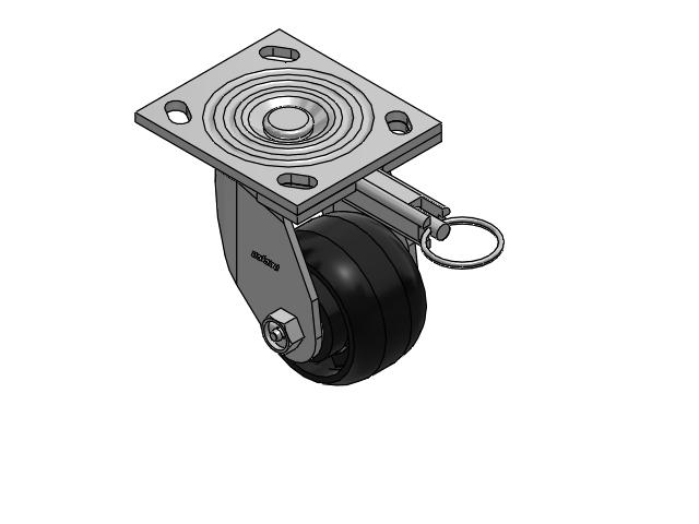4 Series 2 Inch Wide Top Plate Swivel Caster with 3.25 x 2 Maxim Wheel
